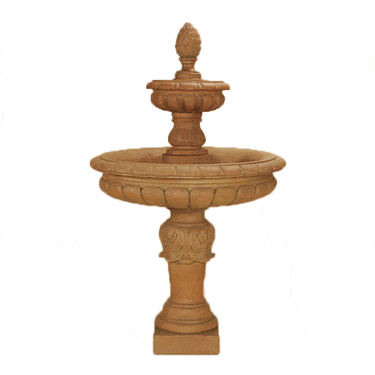 Foglia Two Tier Outdoor Cast Stone Garden Fountain Fountain Tuscan